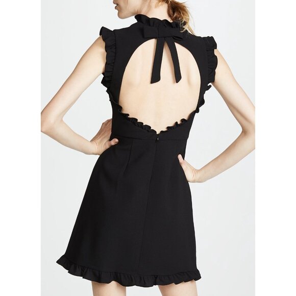 Jill Stuart Dresses & Skirts - Jill Stuart Women's 10‎ Black Ruffle Trim Sleeveless Mini Dress Open Back Party